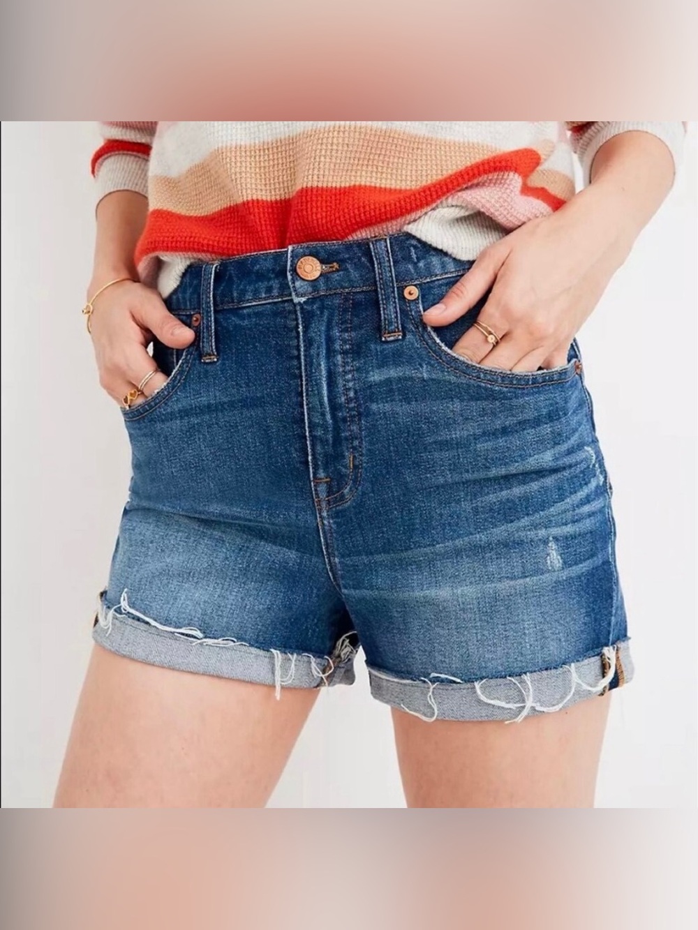 Madewell High Rise Blue Wash Jean Cutoff Shorts Women’s Size 30